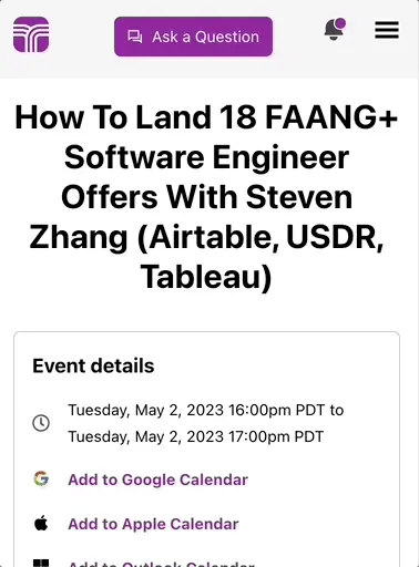 Taro events page