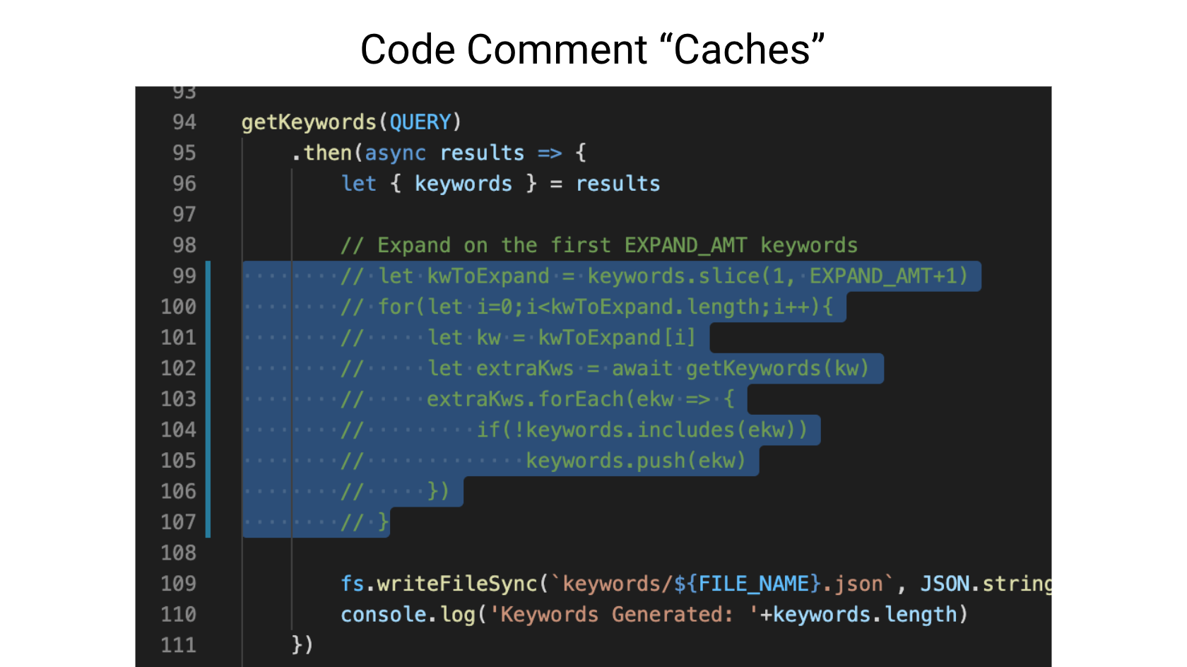 Level Up Your Code Quality As A Software Engineer [Part 20] - Code Comment Caches